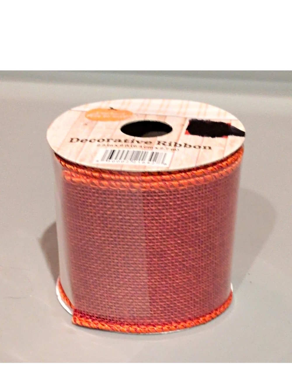 Decorative Orange Burlap Ribbon Roll - 2 Rolls